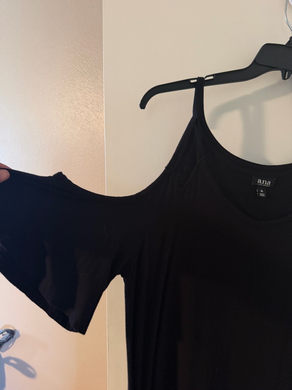 a.n.a Black Cold-Shoulder Swing Dress - Picture 2 of 4